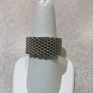 Just polished 925 Silver ring. Like Tiffany Somerset style. 10mm wide. Size 8.5